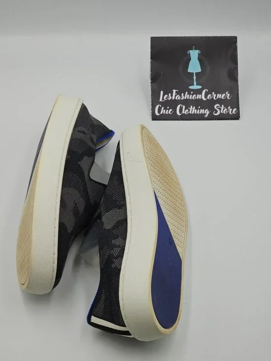 Rothy's Women's The Original Black & Gray Camo Fabric Slip On Sneakers Sz 6 2227 - Picture 13 of 16